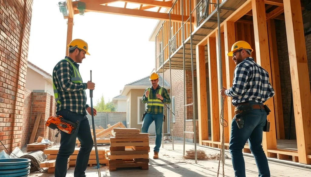 Professionals engaged in Austin construction project showcasing teamwork and quality craftsmanship.