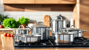 Premium WMF cookware NZ showcased in a bright kitchen setting with fresh ingredients.