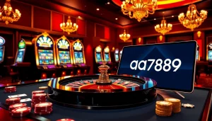 Experience thrilling games at ga6789 with a vibrant casino environment featuring roulette and slot machines.