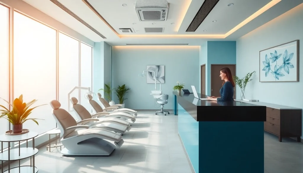 Contemporary dental clinic showcasing dental implant services in Putrajaya, with a welcoming reception area.