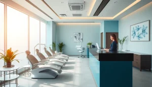 Contemporary dental clinic showcasing dental implant services in Putrajaya, with a welcoming reception area.