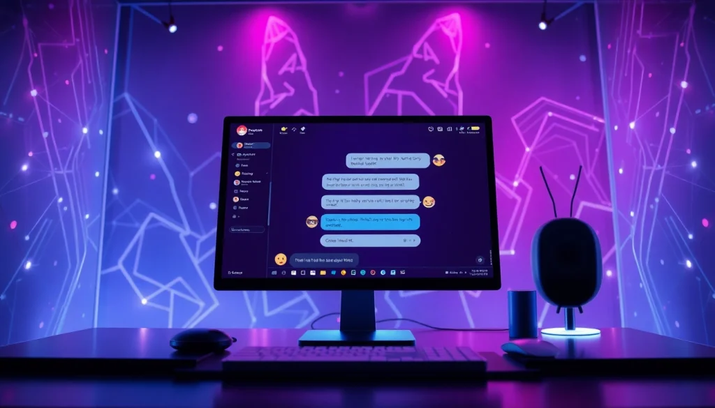 Engaging chat interface representing the best nsfw ai platforms in a futuristic environment