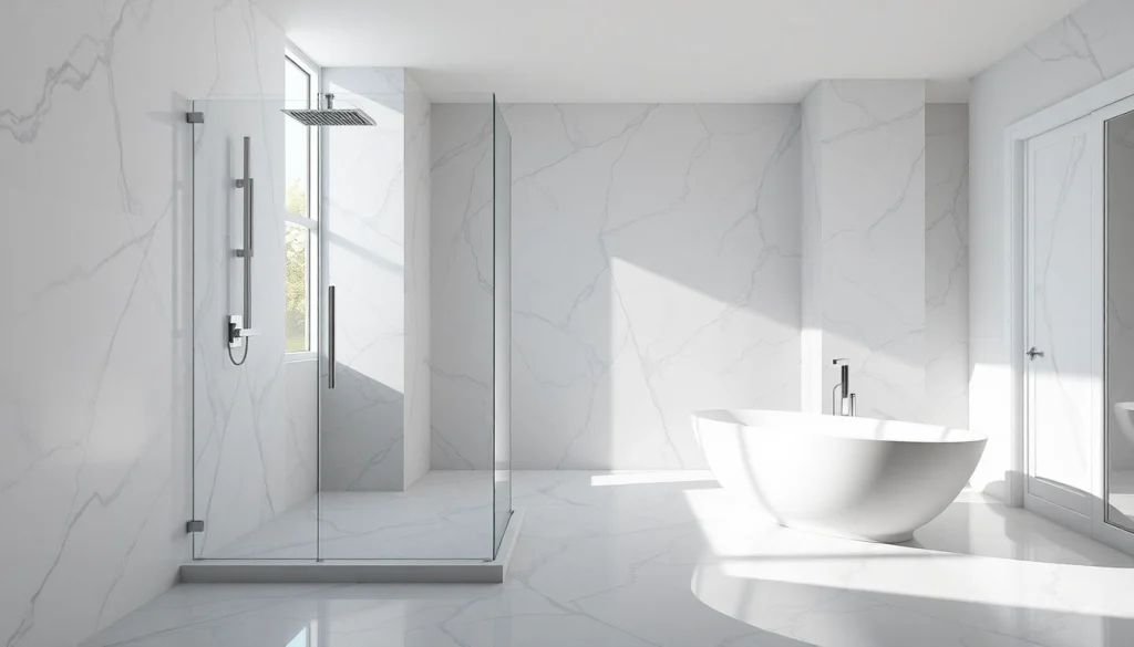 Experience the luxury of elegant showers au in a modern bathroom setting with frameless design.