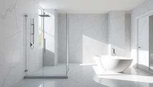 Experience the luxury of elegant showers au in a modern bathroom setting with frameless design.