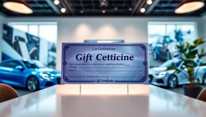 Gift certificate for car detailing showcasing an elegant design and premium service.