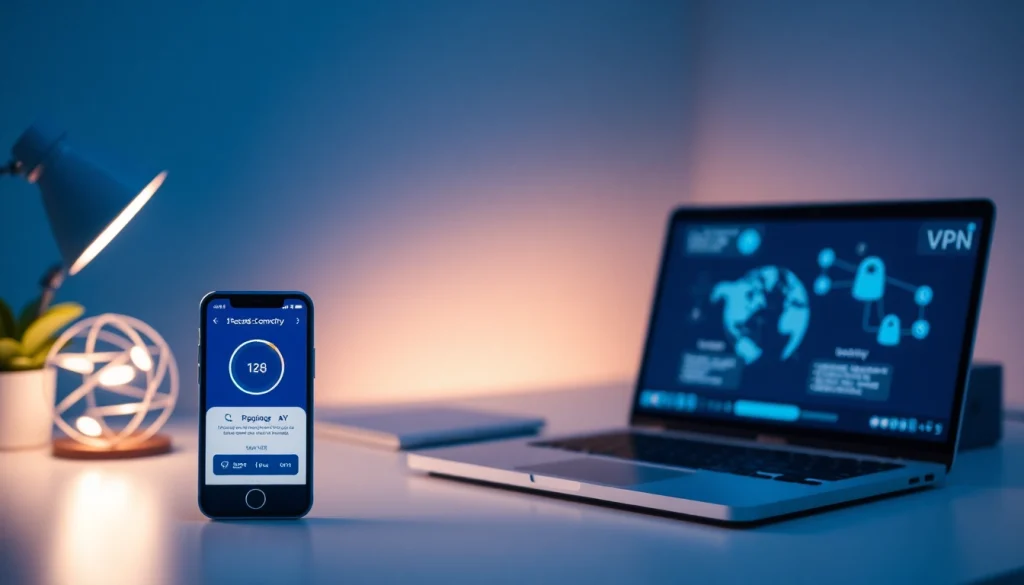 快连官网界面，展示在数字设备上实现快速且安全的 VPN 连接。