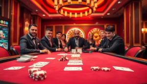Exciting poker game setup with colorful chips and cards at https://hanoiculturetravel.com/ casino event.