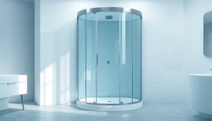 Stylish duschkabine 90x90 komplett in modernem Badezimmer mit eleganten Details.