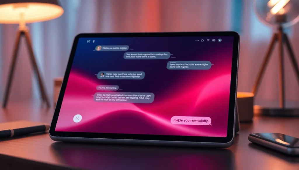 Experience NSFW AI chat through an innovative platform interface on a sleek device.