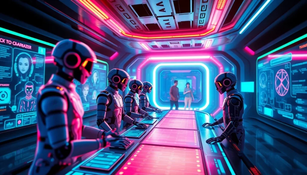 Enticing NSFW character AI chat interface showcasing interactive, customizable characters in a vibrant digital space.