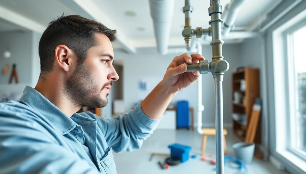 Whole House Repiping Clearwater FL in action with a professional plumber inspecting pipes.