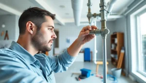 Whole House Repiping Clearwater FL in action with a professional plumber inspecting pipes.