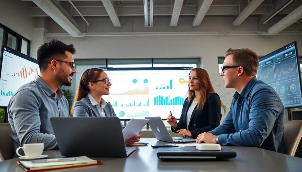 Analyze data to find competitor pricing trends with a professional business team in action.