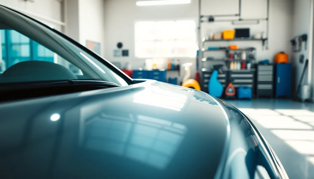 Transform your car with expert car detailing near me, featuring a shiny vehicle in a professional garage.