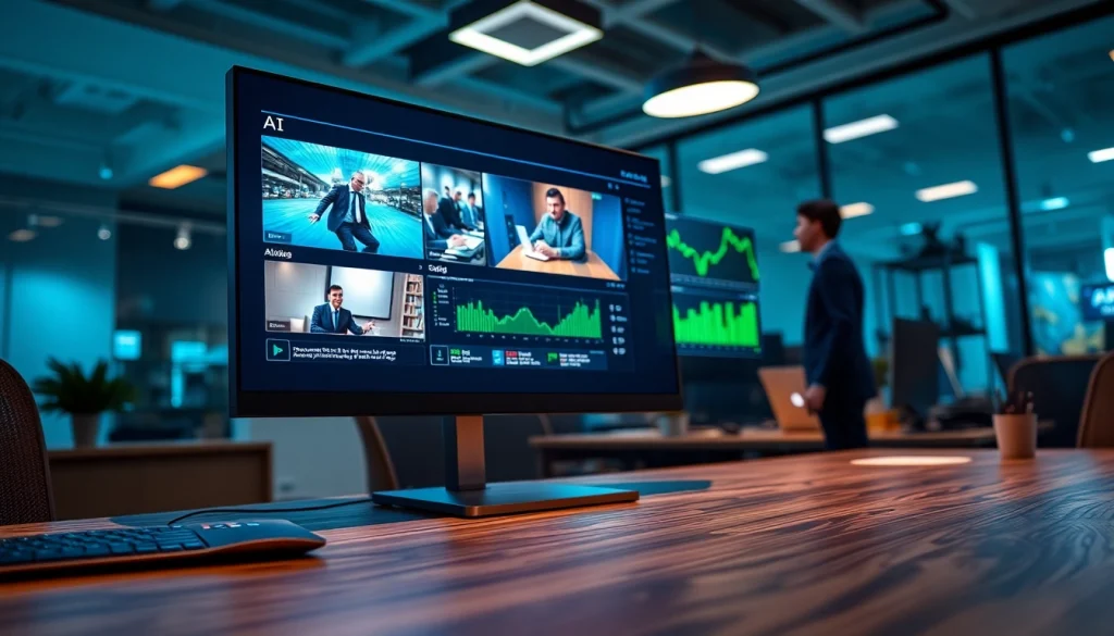 Innovative interface of a video to promptgenerator tool, featuring real-time analysis and vibrant prompts in a digital workspace.