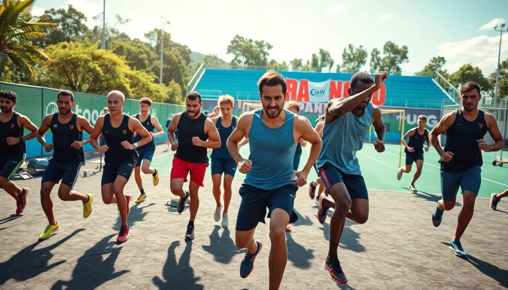 Athleten zeigen ihre Stärke in der Welt des phantom athletics beim intensiven Training.
