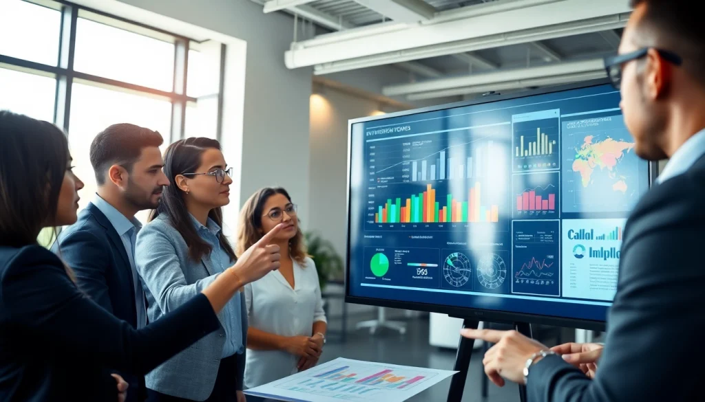 Engaged professionals discussing competitive intelligence faqs in a modern workspace.