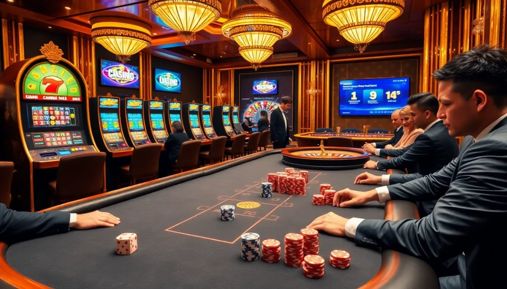 Vivez l'excitation du casino en ligne Français avec des machines à sous vibrantes, des jetons de poker et des roues de roulette.
