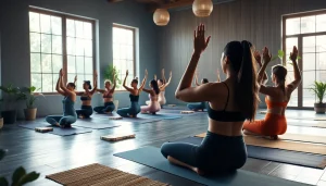 多様な個人がホットヨガを実践している静かなホットヨガスタジオのシーンで、ホットヨガおすすめを強調しています。