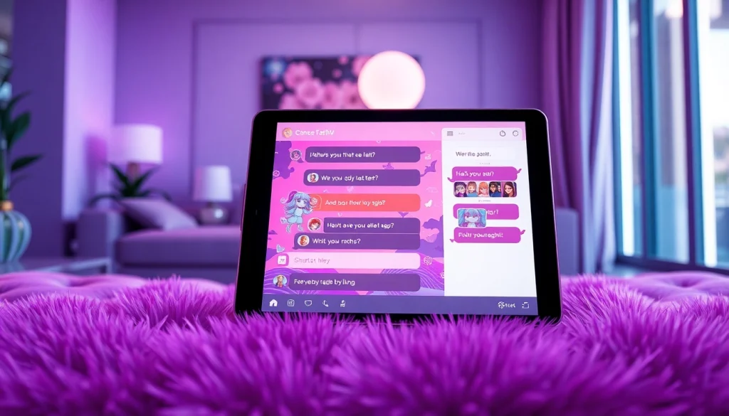 Engaging NSFW AI chatbot interface showcasing unique fantasy characters and vibrant chat interactions.