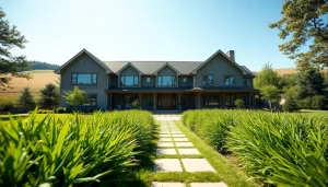 Showcasing Massachusetts residential architecture home with elegant design and lush greenery.